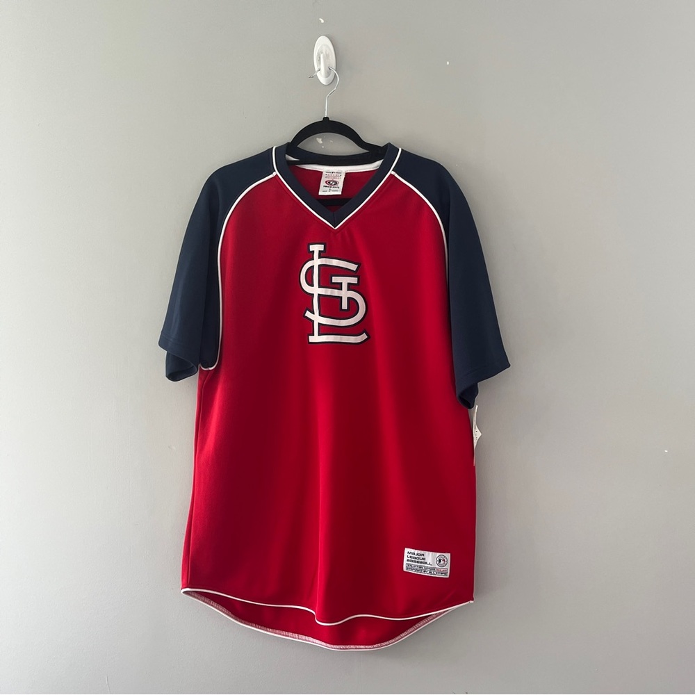 Men's Red and Black Baseball Jersey